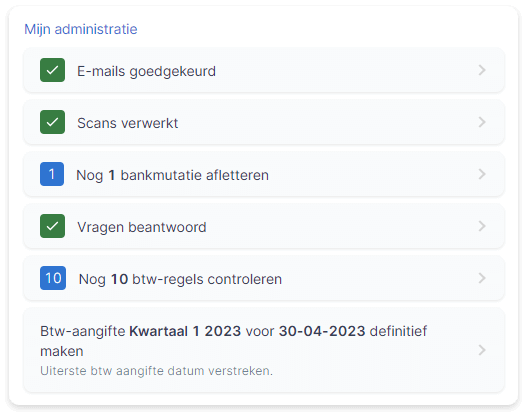 persoonlijke takenlijst afas sb boekhouding